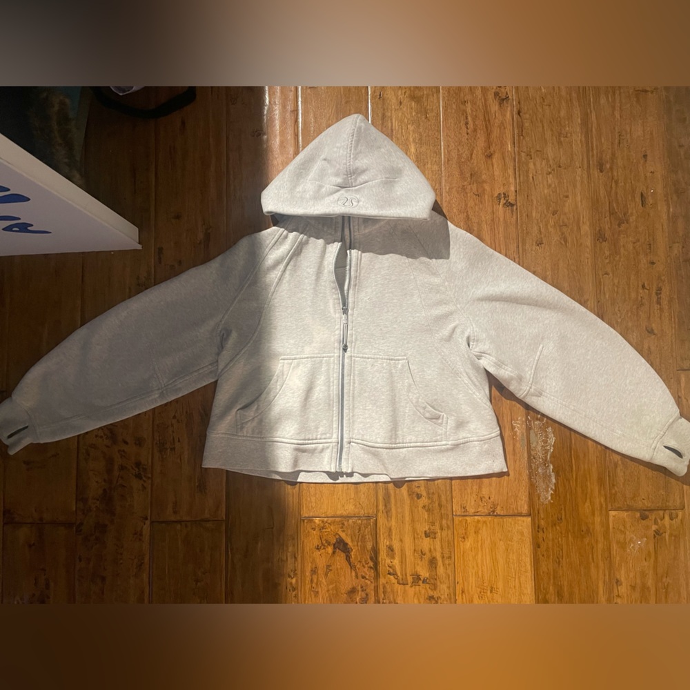Lululemon Cropped Zip Up Hoodie Bleach Distressed